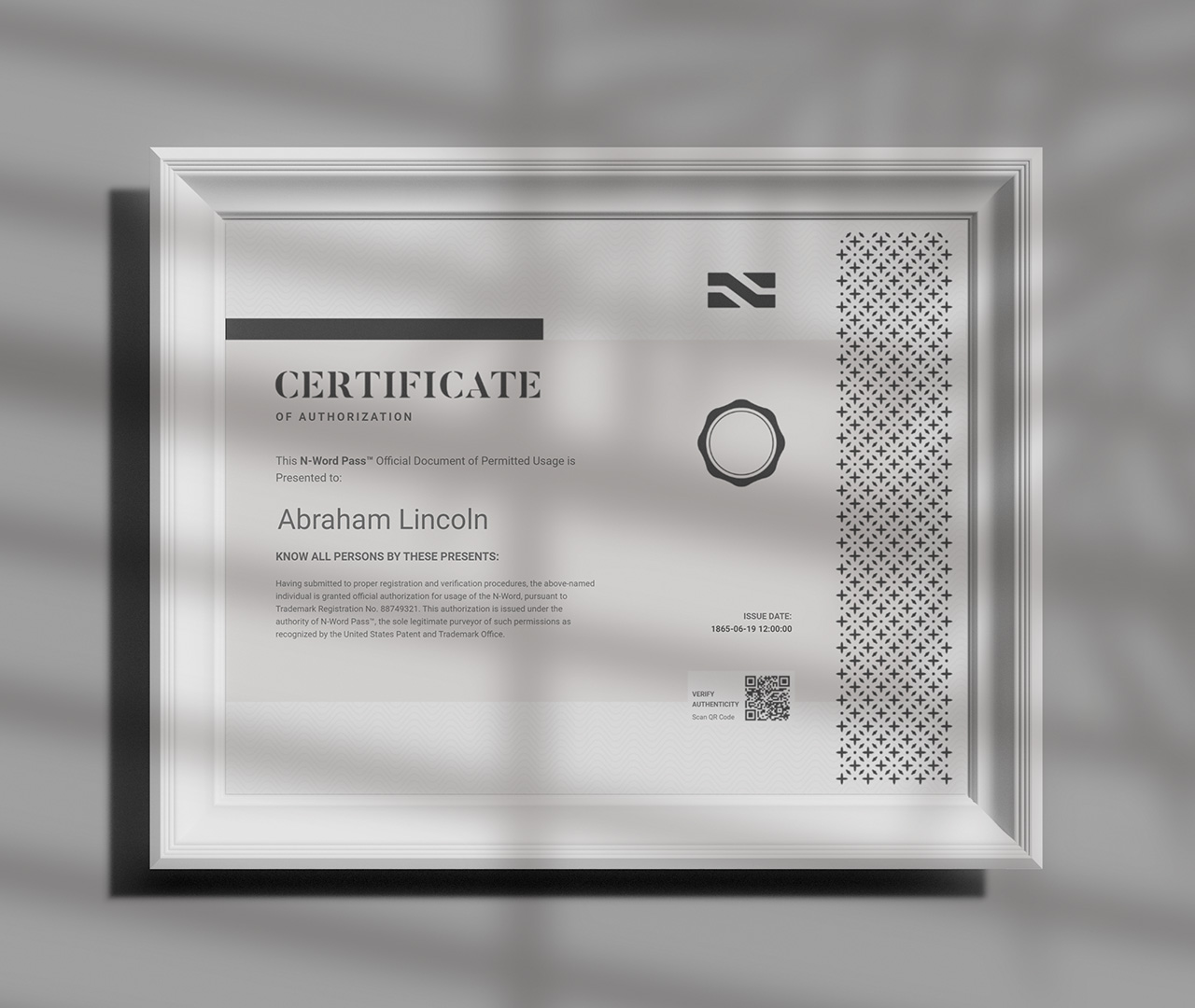 The Official N-Word Pass Certificate