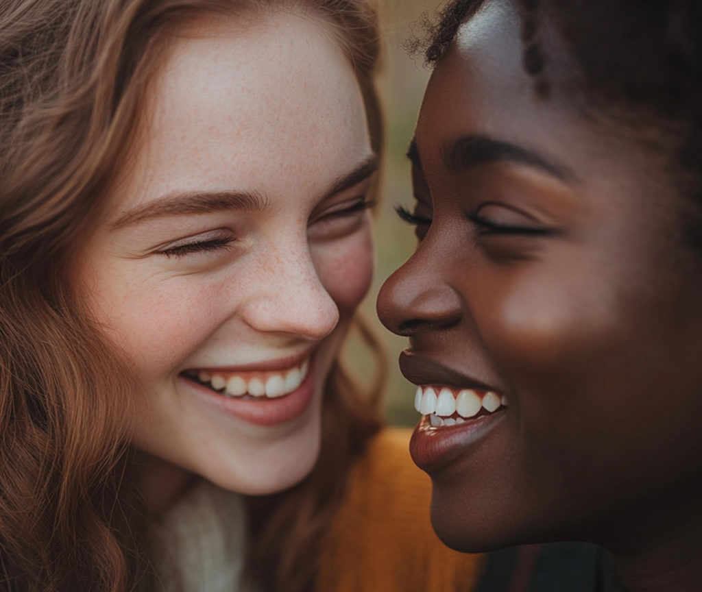 Two smiling women