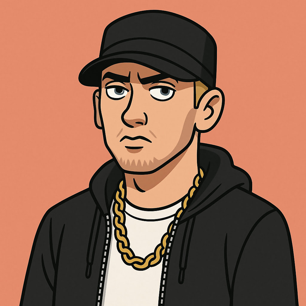 A caricature of Eminem